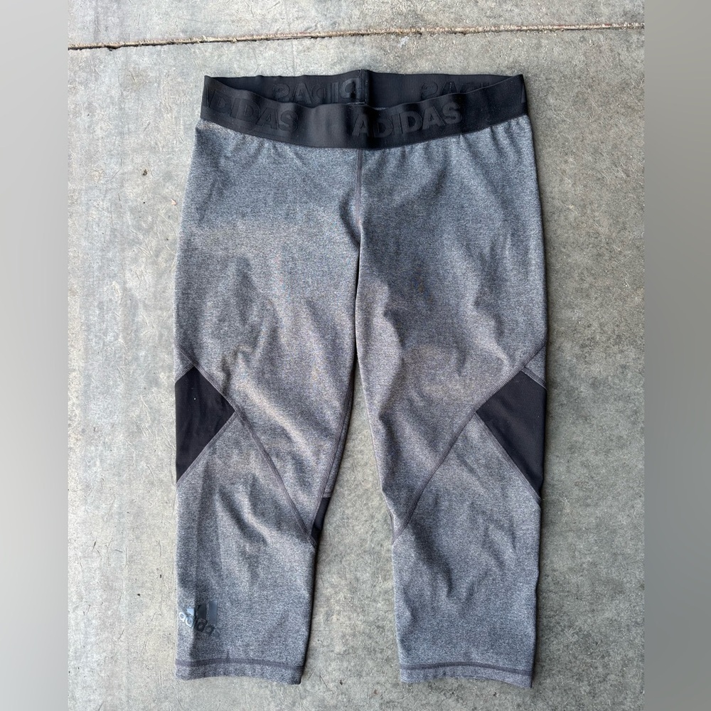 Adidas Womens Charcoal and Black Leggings